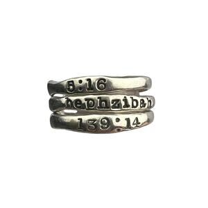 Religious Stacking Ring Sterling Silver Size 8 Hephziban 5:16 139:13